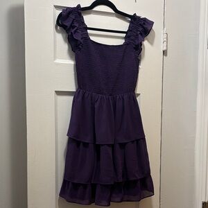Chic Ruffled Purple Dress